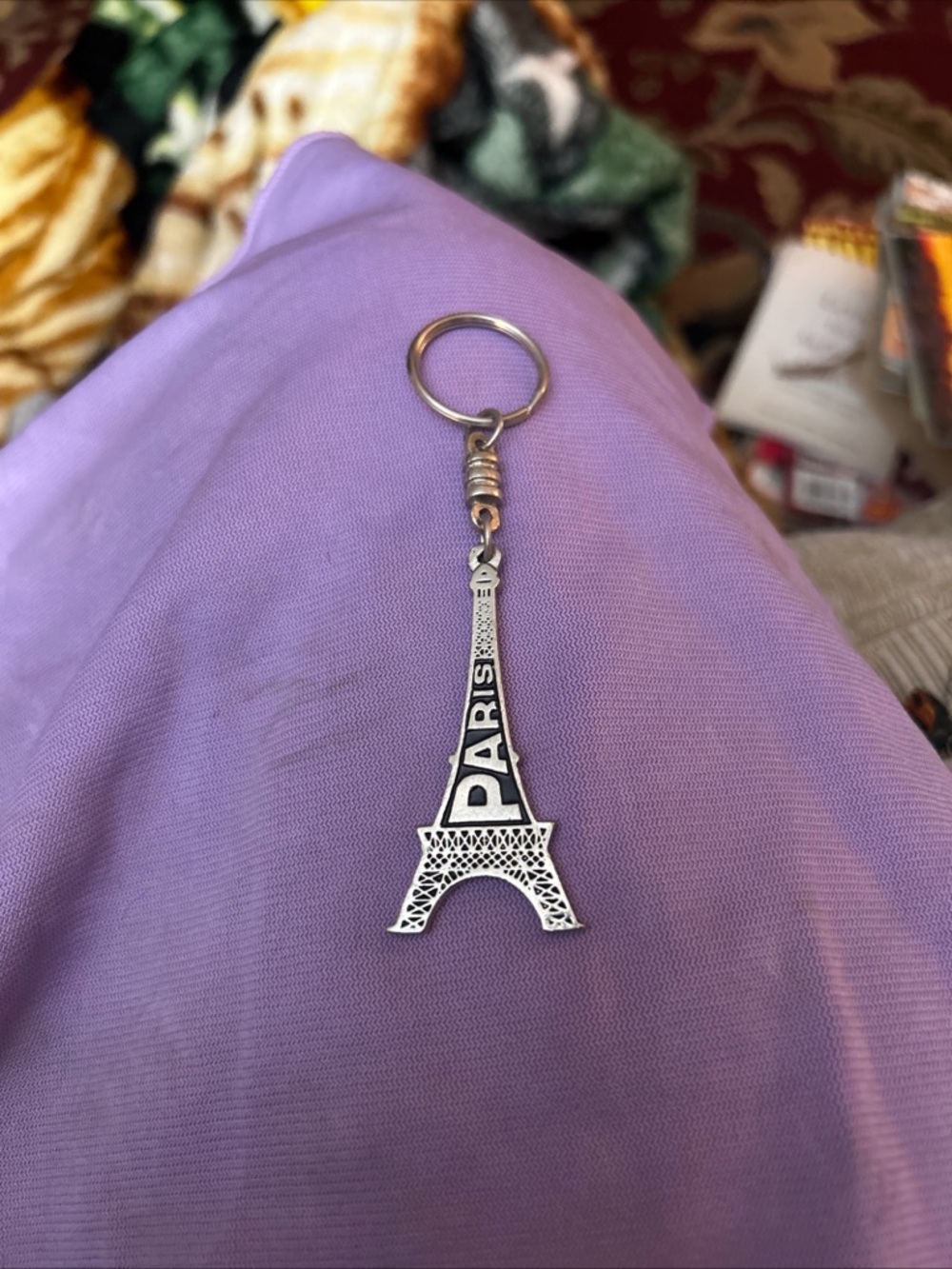 Paris Eiffel Tower Silver Keychain - Women Accessories